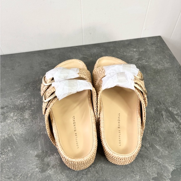 Loeffler Randall Women's Theo Raffia Sandals size 7 new tan - Picture 10 of 12